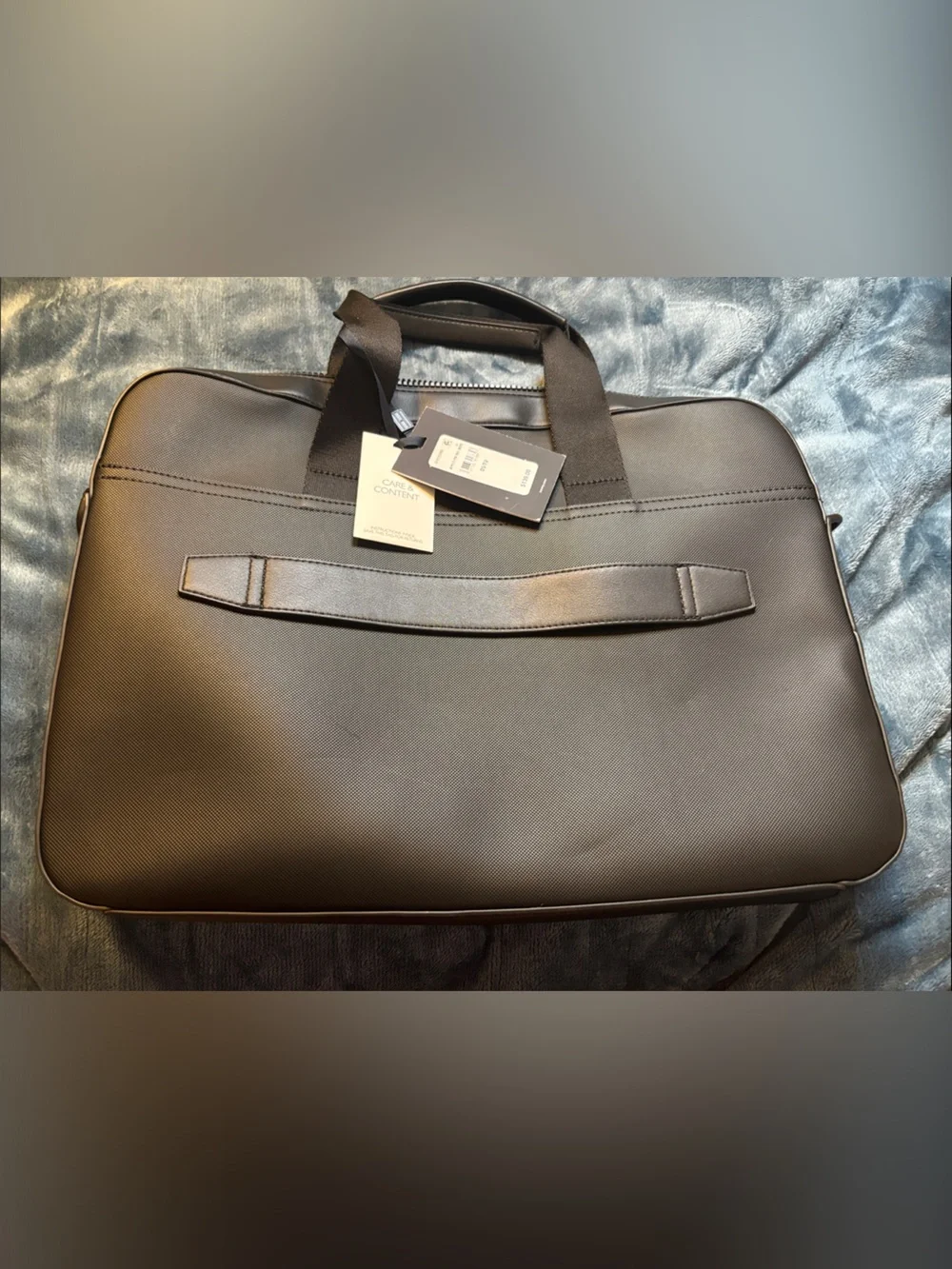 Tommy Hilfiger Black Men's Laptop Briefcase with Signature Stripe
